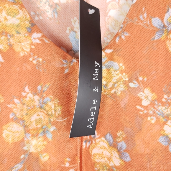 NWT Adele & May Floral Orange Tank Size Small - Picture 5 of 6